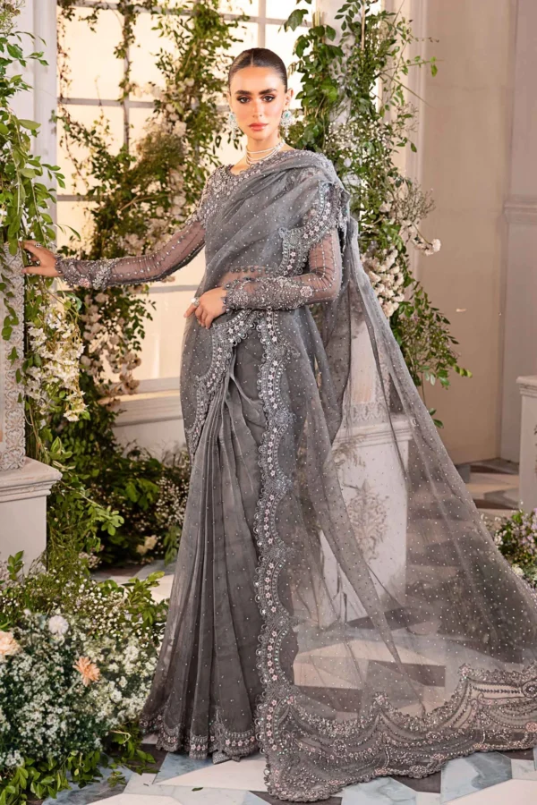 Maria B 3 Piece Stitched Embroidered Organza Suit - Image 6