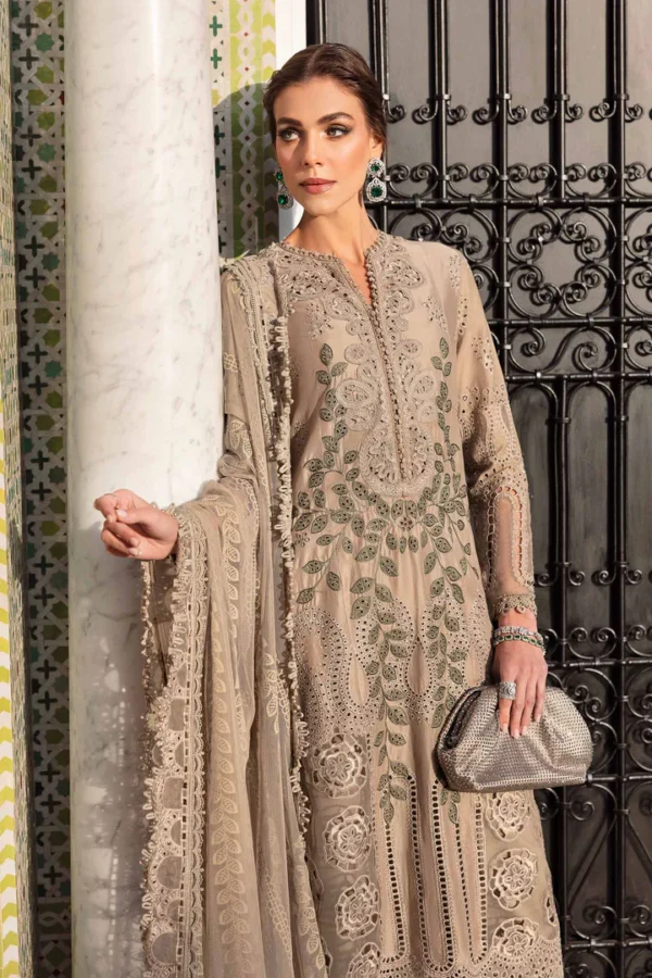3 Piece Unstitched Embroidered Lawn Suit | D-2503-A - Image 2