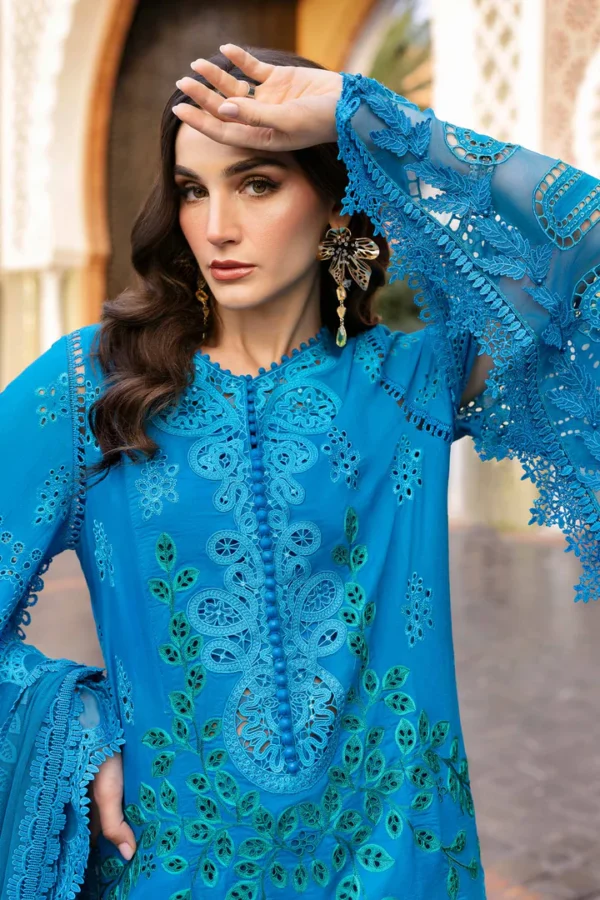 3 Piece Unstitched Embroidered Lawn Suit | D-2503-B - Image 2