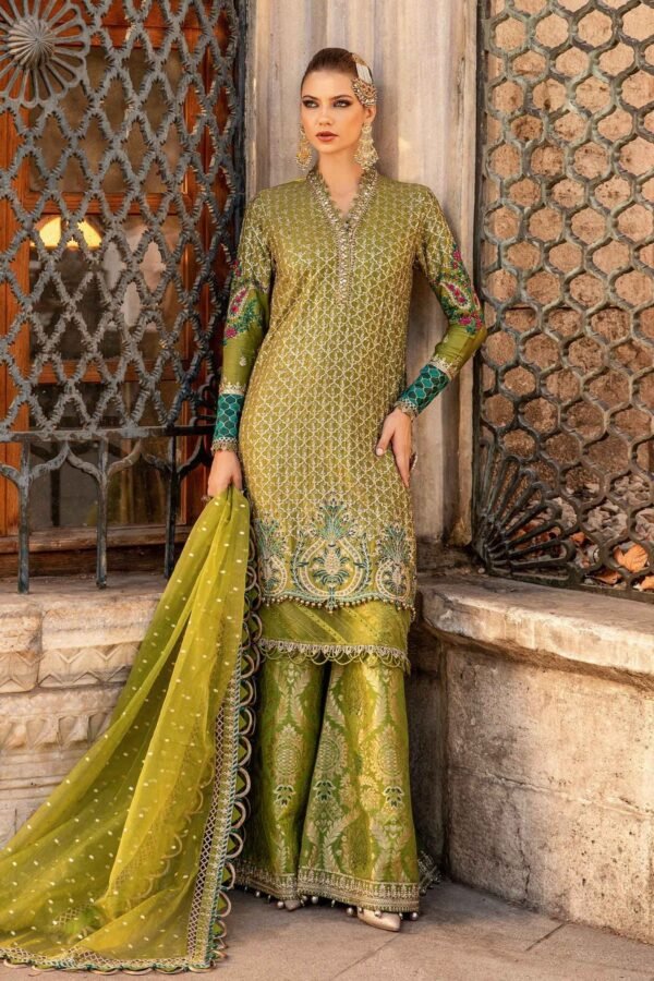 Maria B Stitched Embroidered Cotton Satin Suit | CST-803