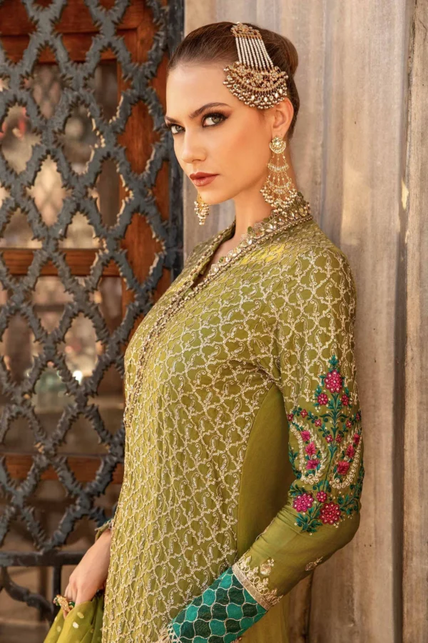 Maria B Stitched Embroidered Cotton Satin Suit | CST-803 - Image 2