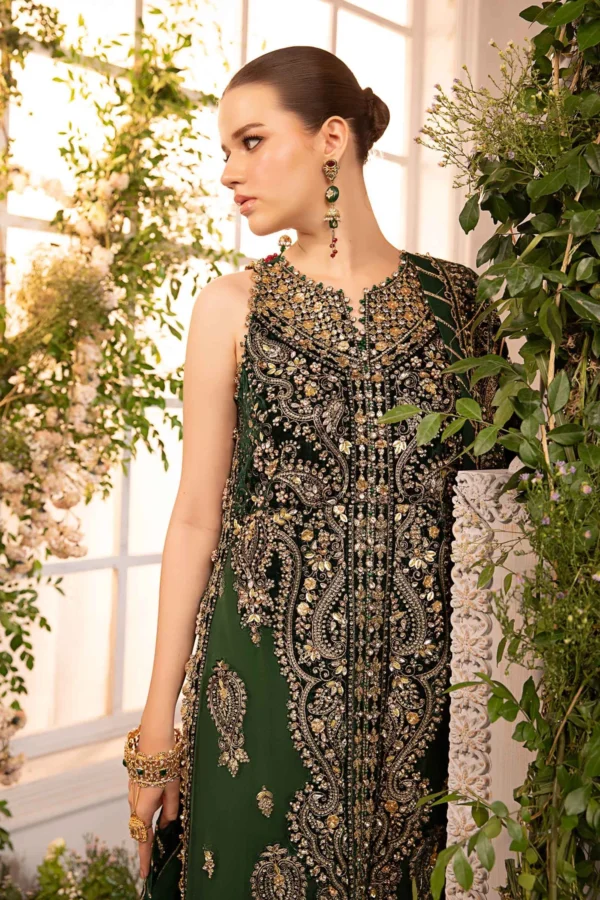 Maria B 3 Piece Stitched Embroidered Organza Suit - Image 7