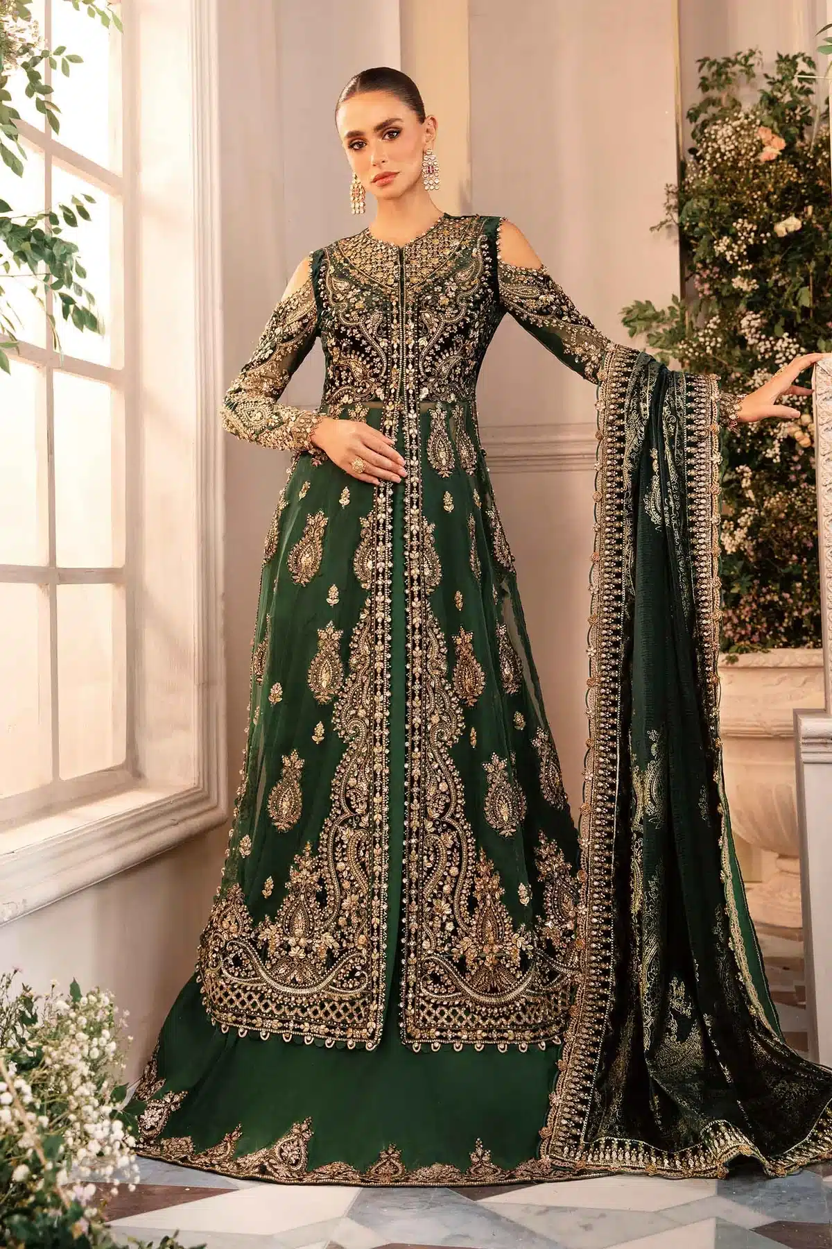 Maria B 3 Piece Stitched Embroidered Organza Suit