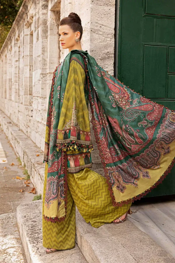 Maria B Stitched Printed Linen Suit - Image 2