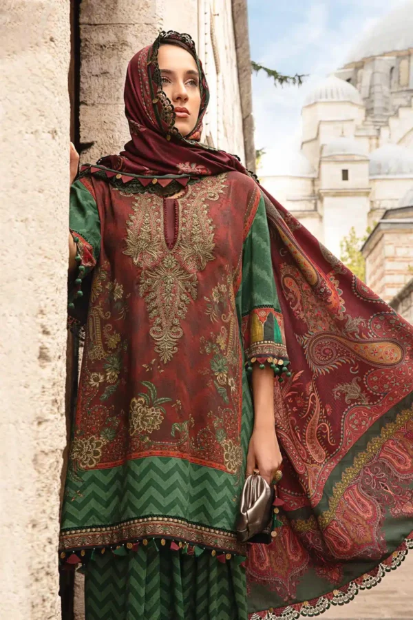 Maria B Stitched  Printed Linen Suit - Image 2