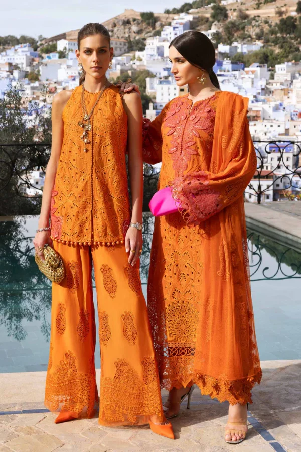 3 Piece Unstitched Embroidered Paper Cotton Suit | D-2505-B - Image 5