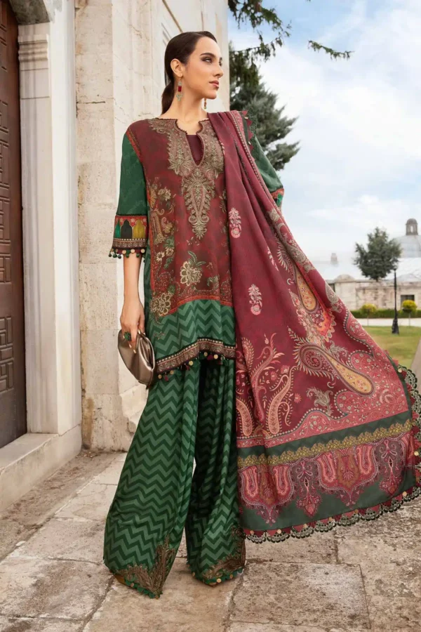 Maria B Stitched  Printed Linen Suit