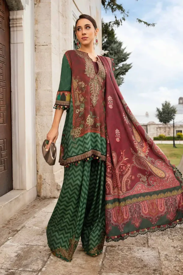 Maria B Stitched  Printed Linen Suit - Image 3