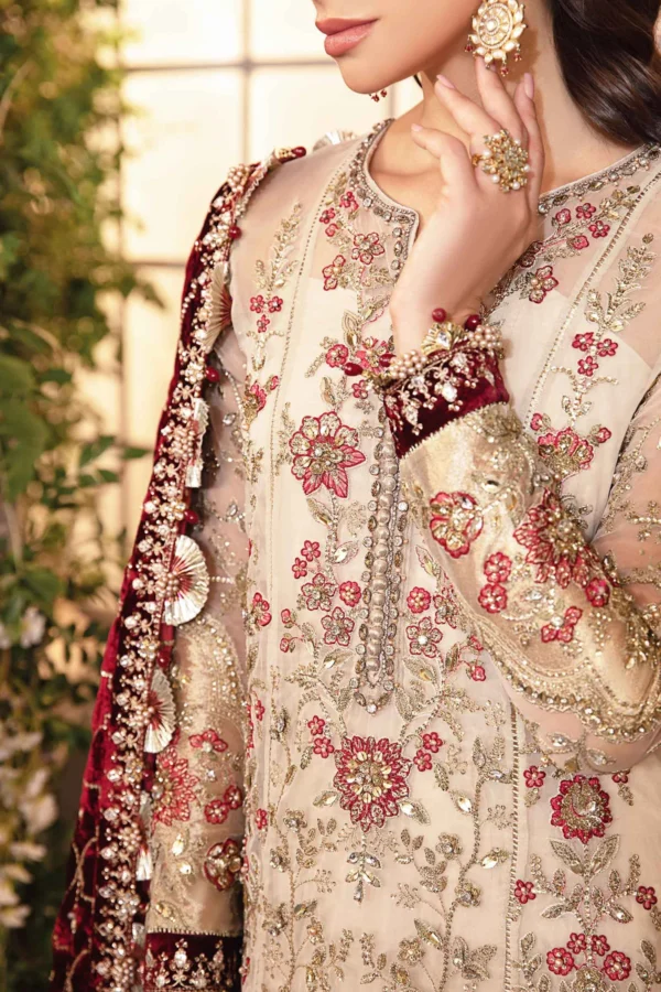 Maria B 3 Piece Stitched Embroidered Organza Suit - Image 5