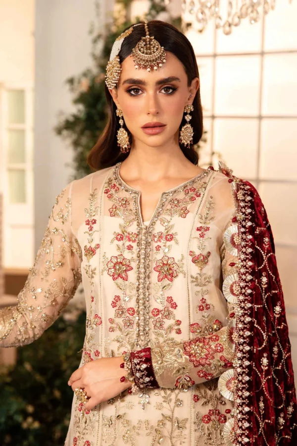 Maria B 3 Piece Stitched Embroidered Organza Suit - Image 6