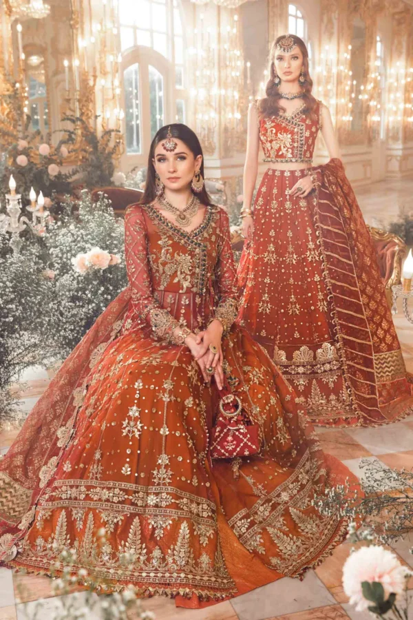 Maria B Stitched MBROIDERED | Maroon BD-2705 - Image 3