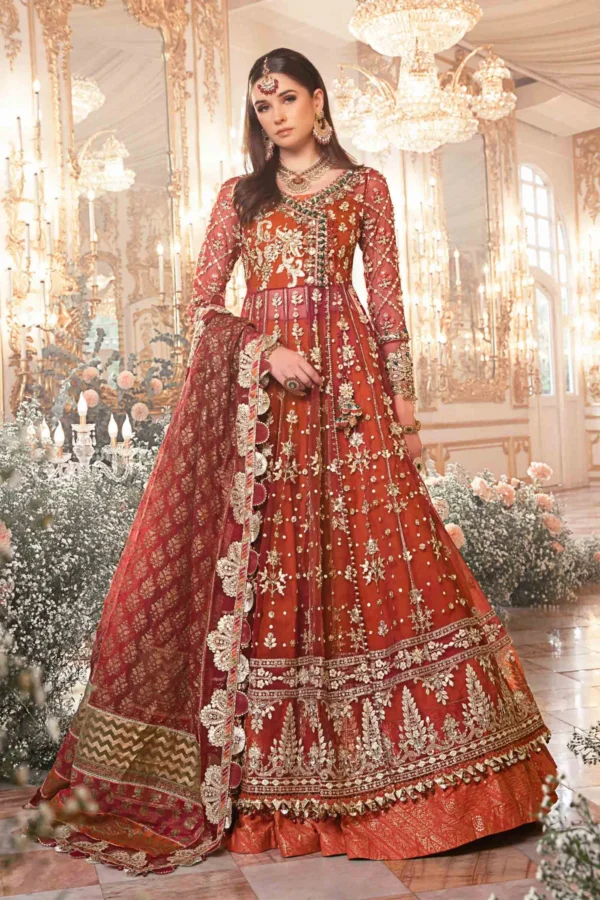 Maria B Stitched MBROIDERED | Maroon BD-2705 - Image 4