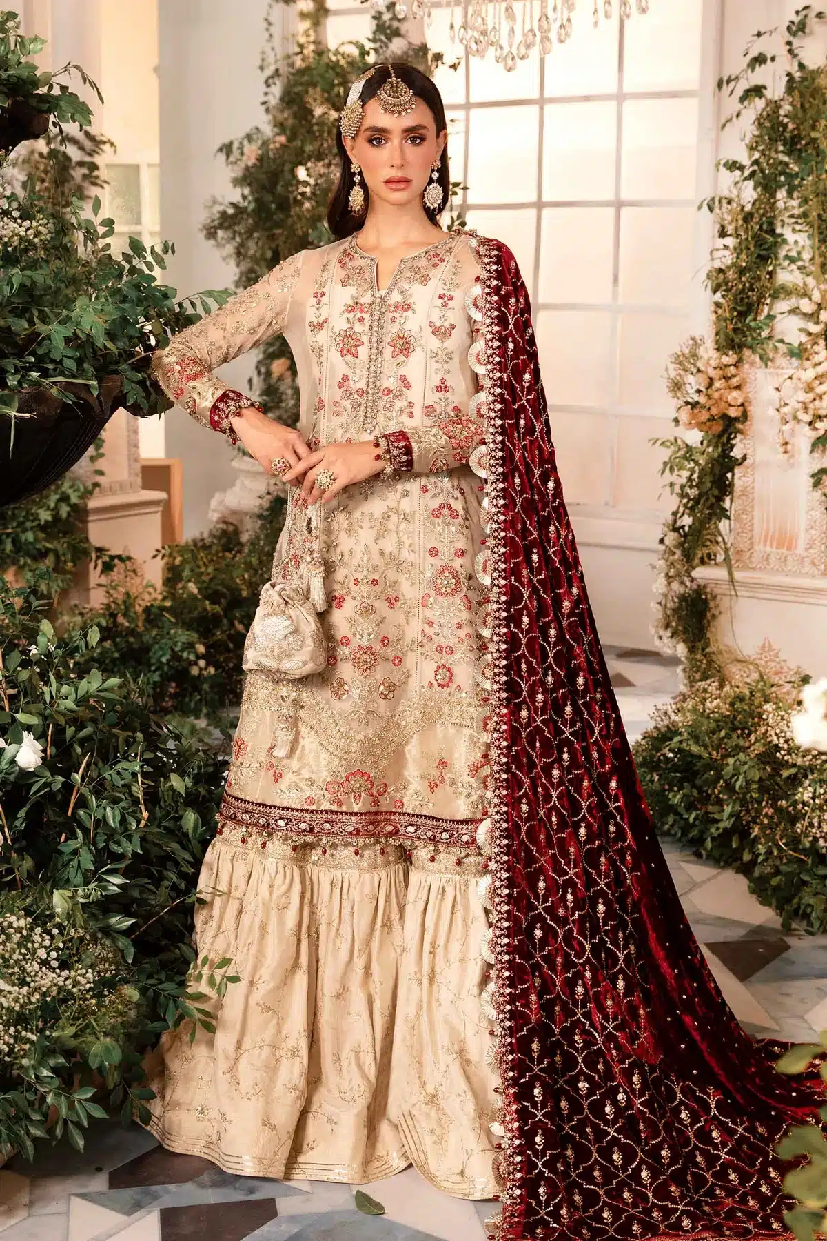 Maria B 3 Piece Stitched Embroidered Organza Suit