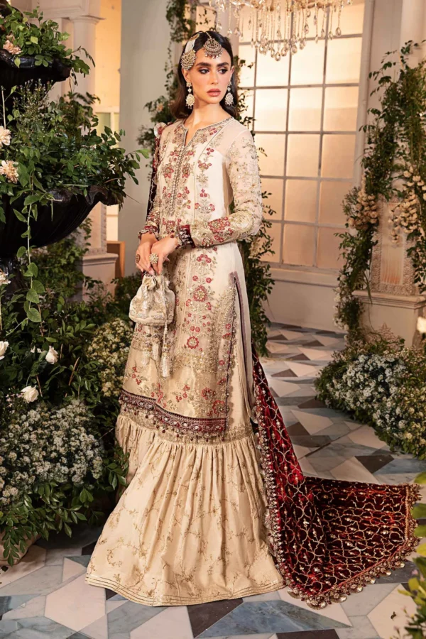 Maria B 3 Piece Stitched Embroidered Organza Suit - Image 4