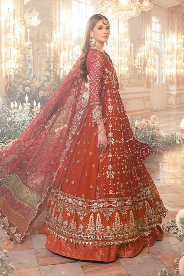 Maria B Stitched MBROIDERED | Maroon BD-2705 - Image 5