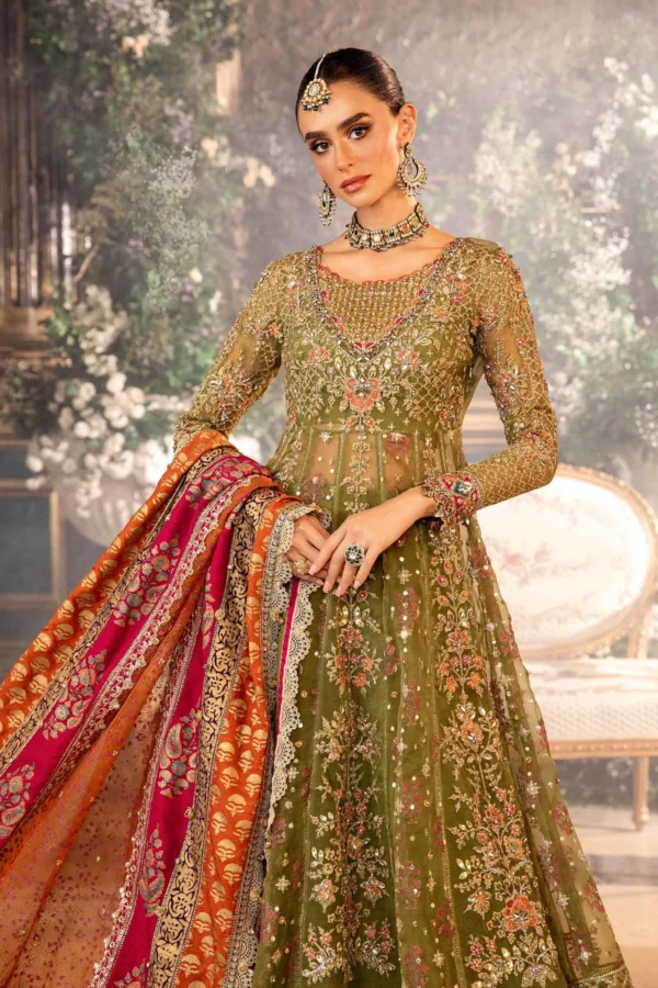 Maria B 3 Piece Stitched Embroidered Organza Suit - Image 5