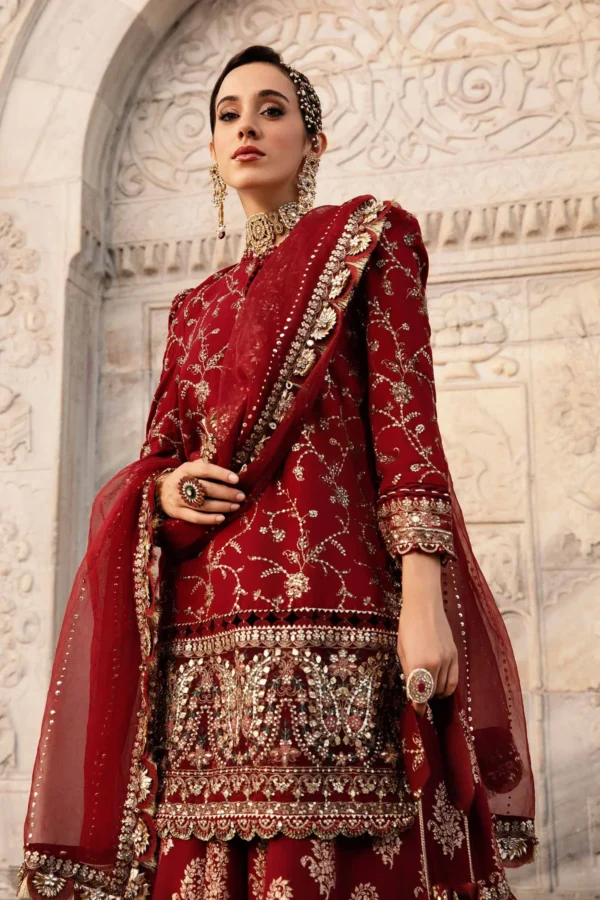 Maria B Stitched Embroidered Cotton Satin Suit | CST-807 - Image 3