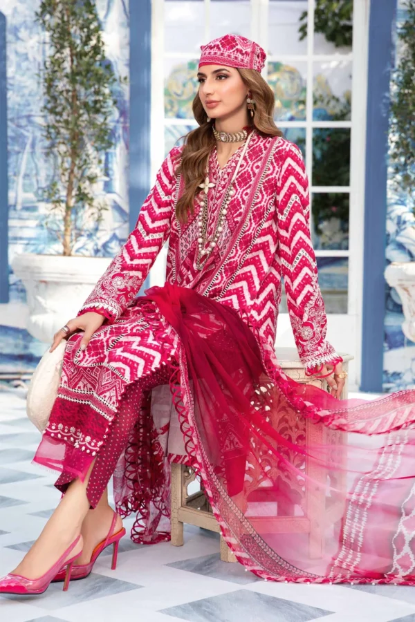 Maria B Stitched Printed Suit | MPT-2208-A - Image 3
