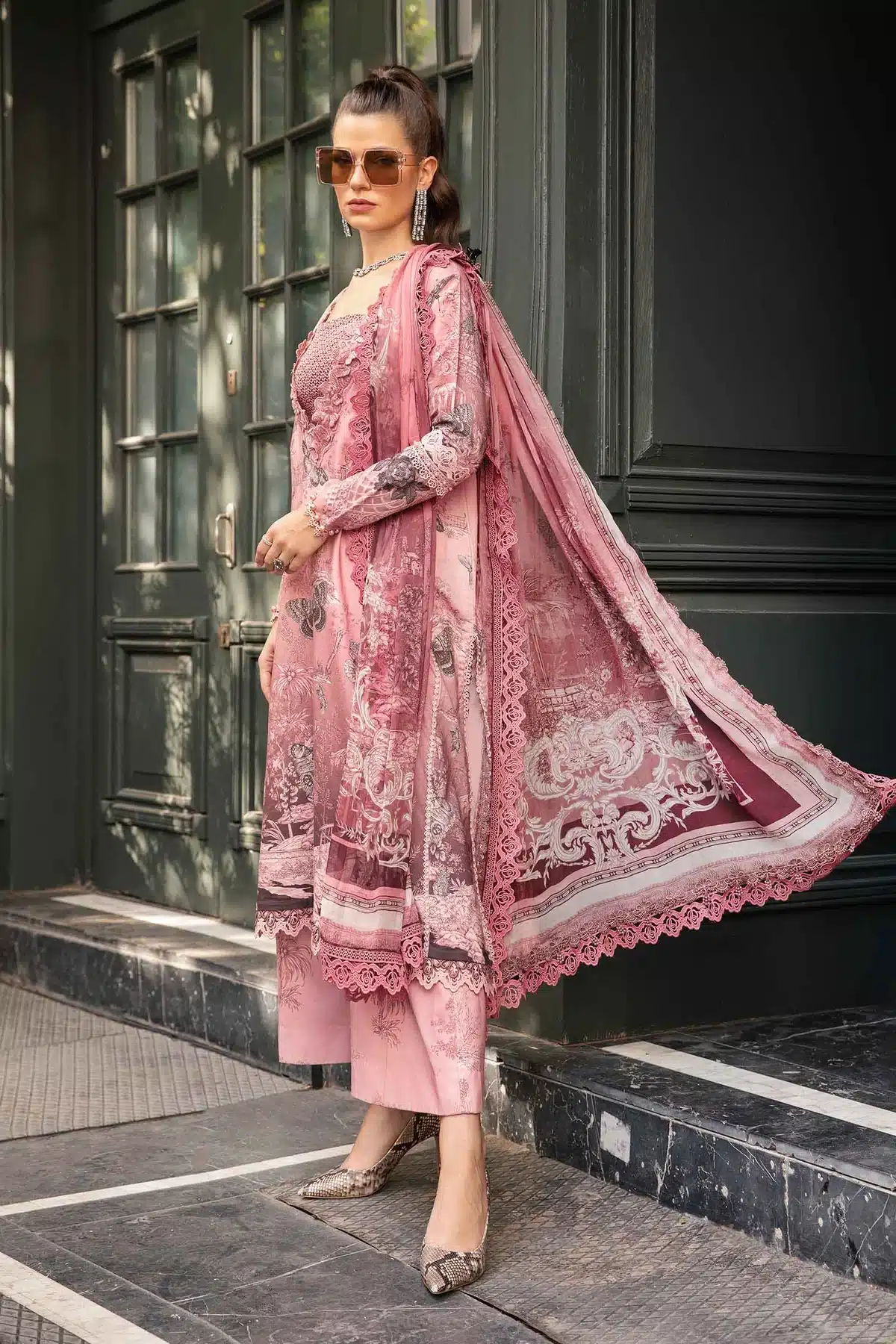 Maria B Stitched  Printed Cambric Suit - Image 2