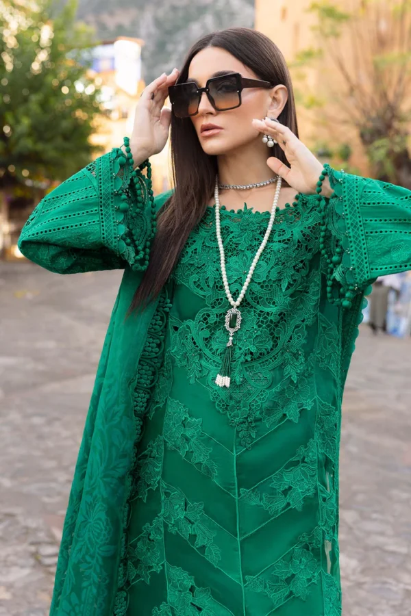 3 Piece Unstitched Embroidered Lawn Suit | D-2508-B - Image 2