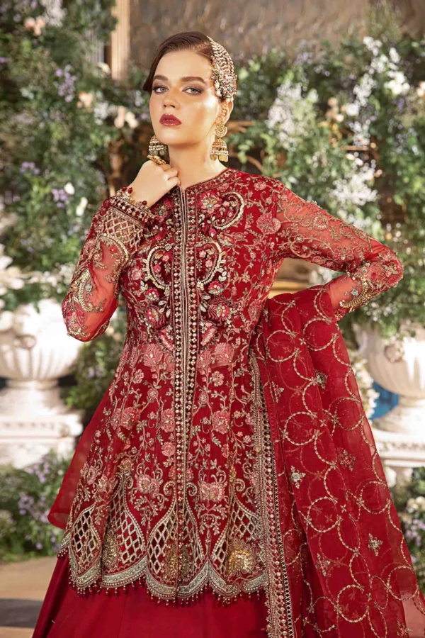 Maria B 3 Piece Stitched Embroidered Organza Suit - Image 4