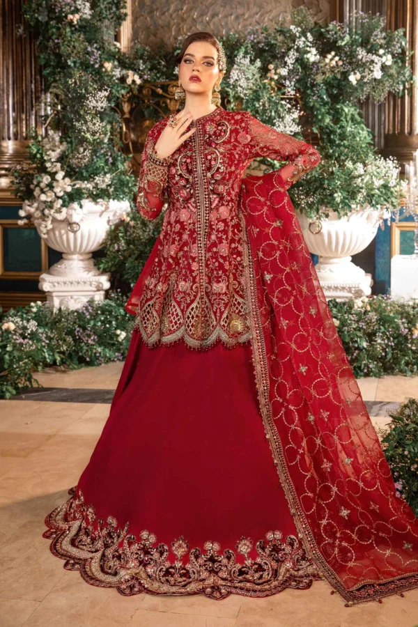 Maria B 3 Piece Stitched Embroidered Organza Suit - Image 6