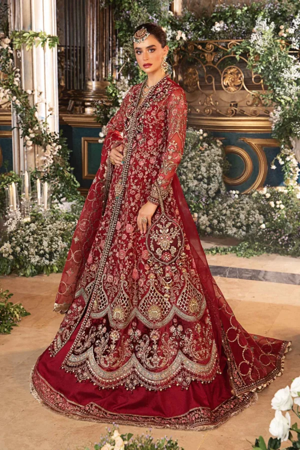 Maria B 3 Piece Stitched Embroidered Organza Suit - Image 5
