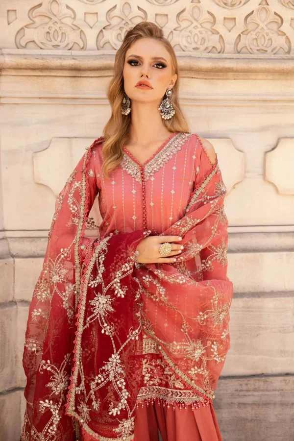 Maria B Stitched Embroidered Cotton Satin Suit | CST-809