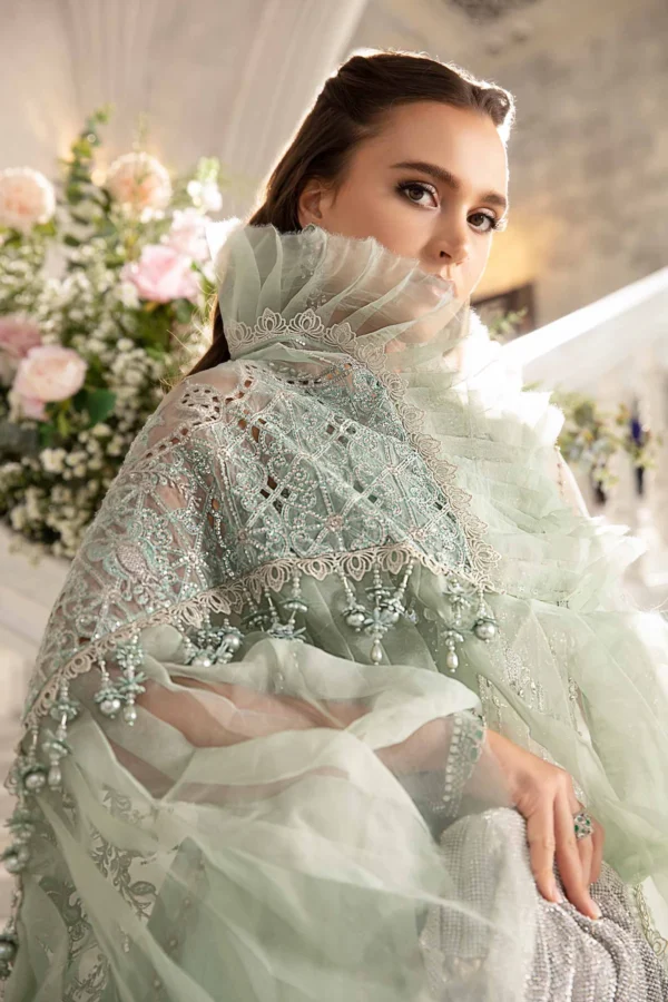 Maria B Stitched 3 Piece EMBROIDERED SUIT | BD-2803 - Image 5
