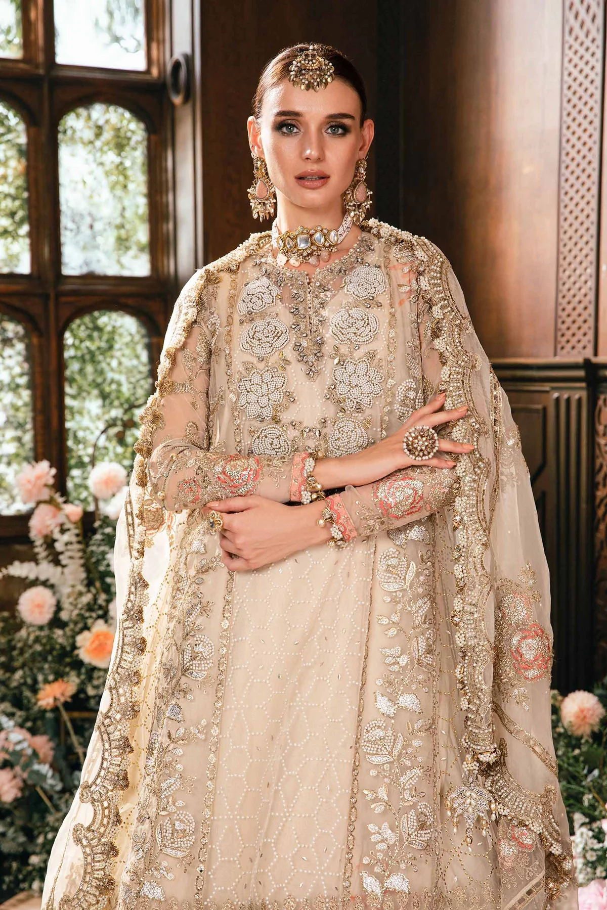 Maria B Stitched 3 Piece EMBROIDERED SUIT | BD-2805 - Image 3