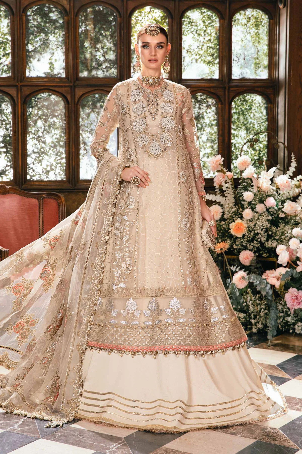 Maria B Stitched 3 Piece EMBROIDERED SUIT | BD-2805