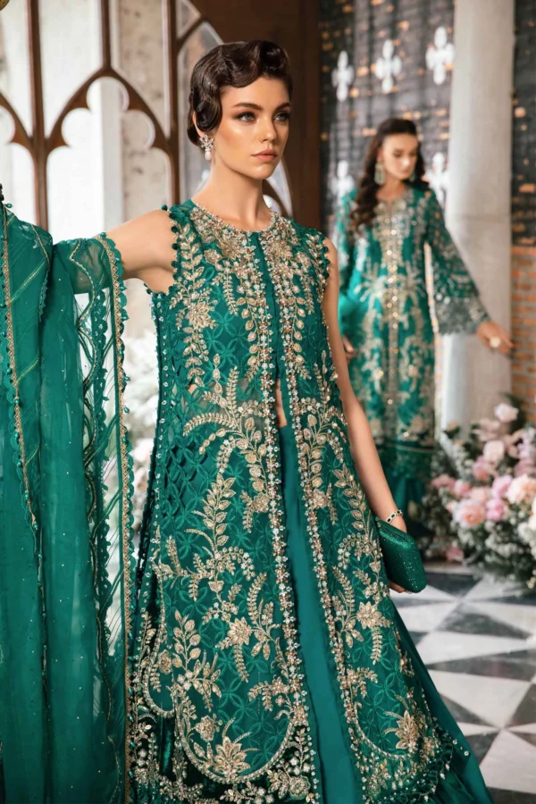 Maria B Stitched 3 Piece EMBROIDERED SUIT | BD-2806 - Image 4