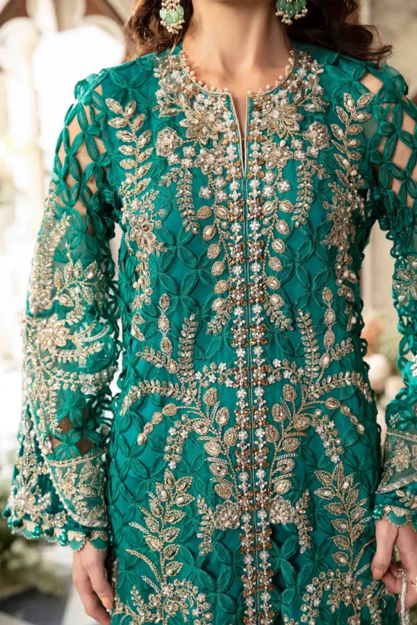Maria B Stitched 3 Piece EMBROIDERED SUIT | BD-2806 - Image 7