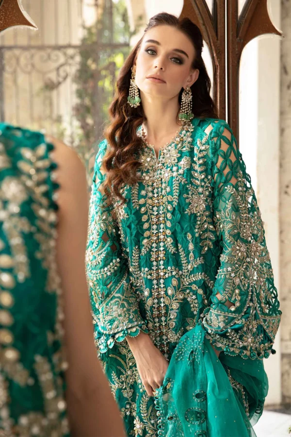 Maria B Stitched 3 Piece EMBROIDERED SUIT | BD-2806 - Image 3