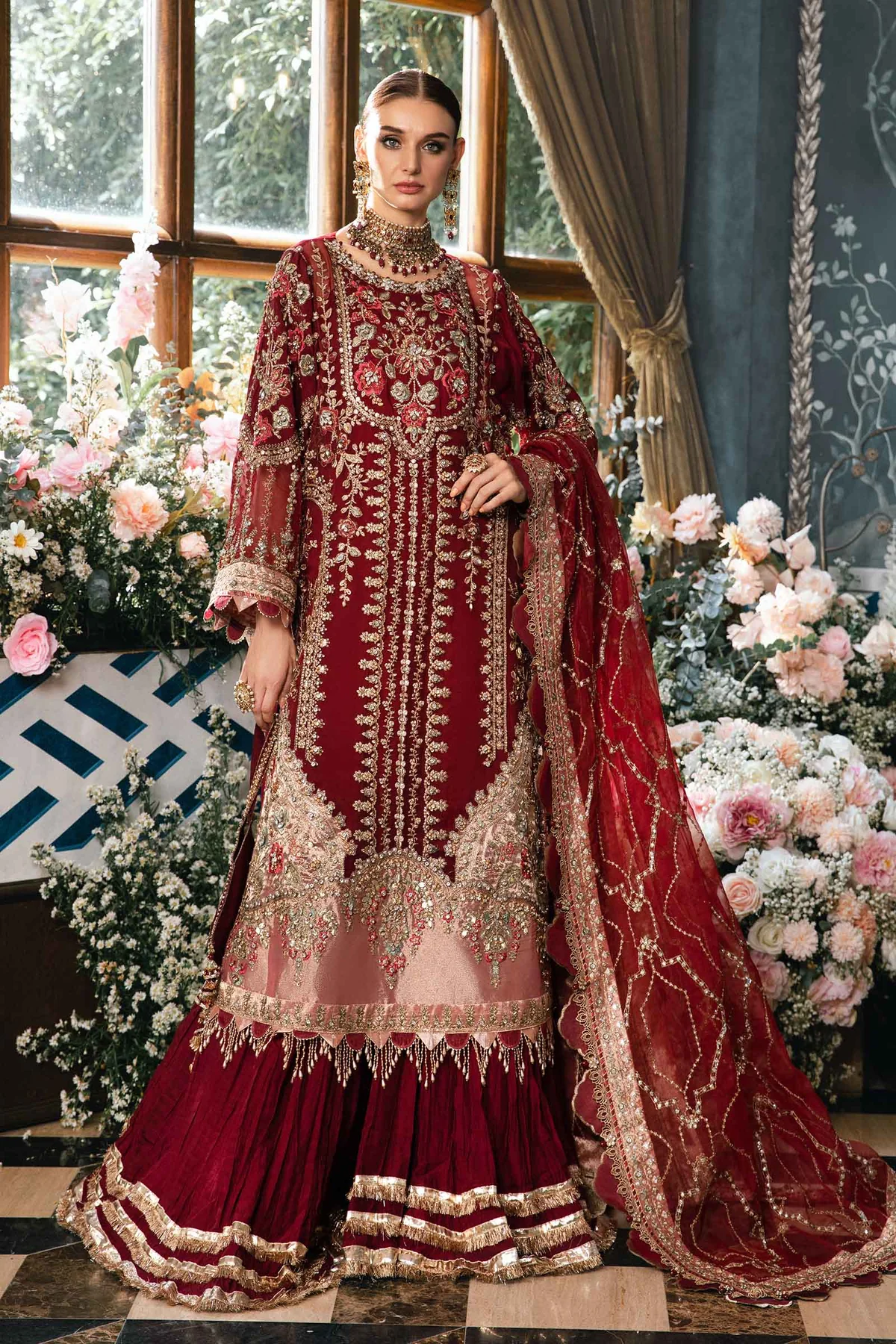 Maria B Stitched EMBROIDERED SUIT