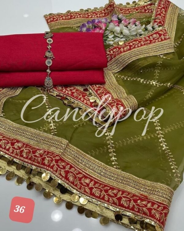 Organza sequence embroidery with raw silk - Image 38