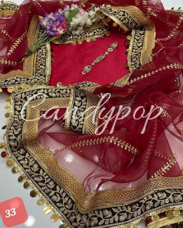 Organza sequence embroidery with raw silk - Image 35