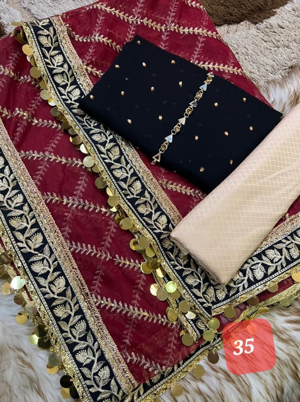 Organza sequence embroidery with shamoze silk - Image 35