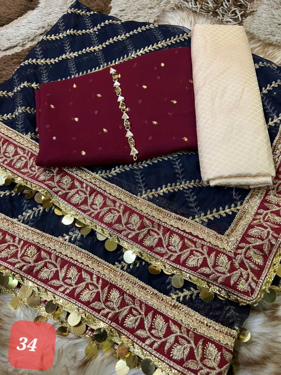 Organza sequence embroidery with shamoze silk - Image 34