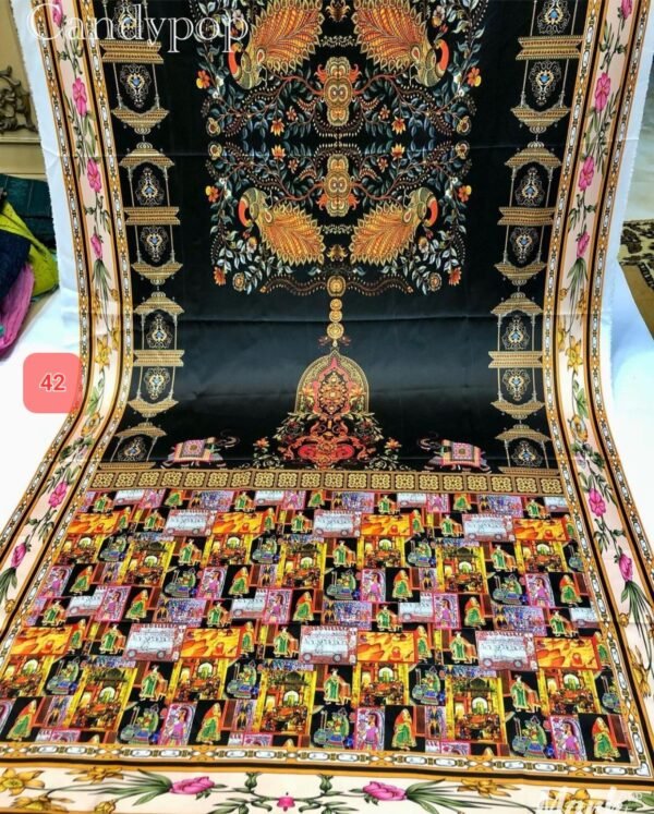 Shamoze silk digital print duppata 48+ designs - Image 43