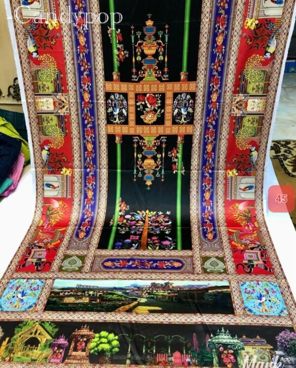 Shamoze silk digital print duppata 48+ designs - Image 46