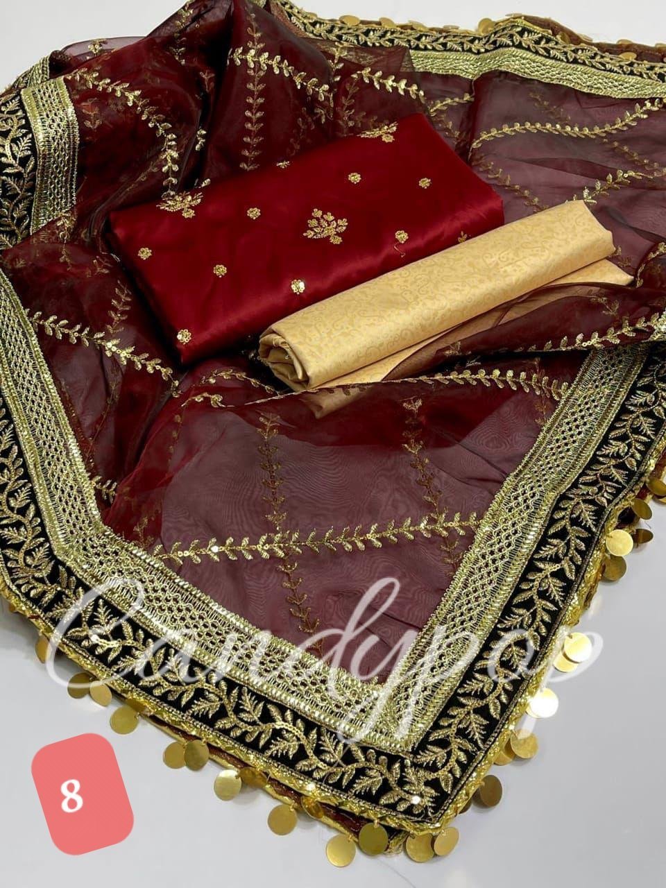 Organza sequence embroidery with shamoze silk - Image 8