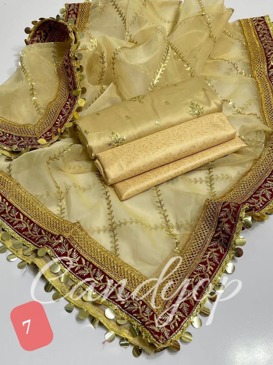 Organza sequence embroidery with shamoze silk - Image 7