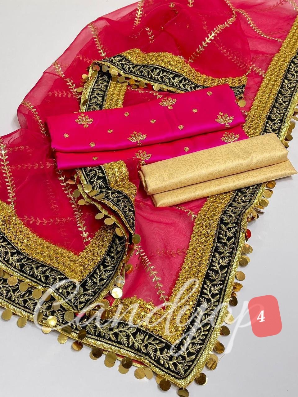 Organza sequence embroidery with shamoze silk - Image 4