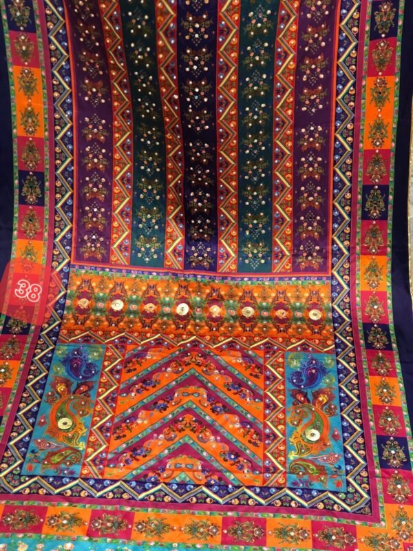 Shamoze silk digital print duppata 48+ designs - Image 39