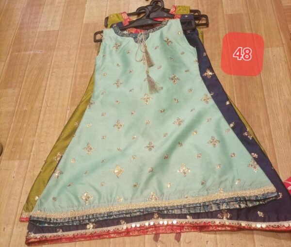 Girls 3PC Frocks With Trousers(48 Designs) - Image 44