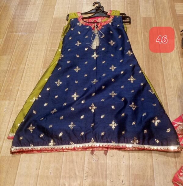 Girls 3PC Frocks With Trousers(48 Designs) - Image 43