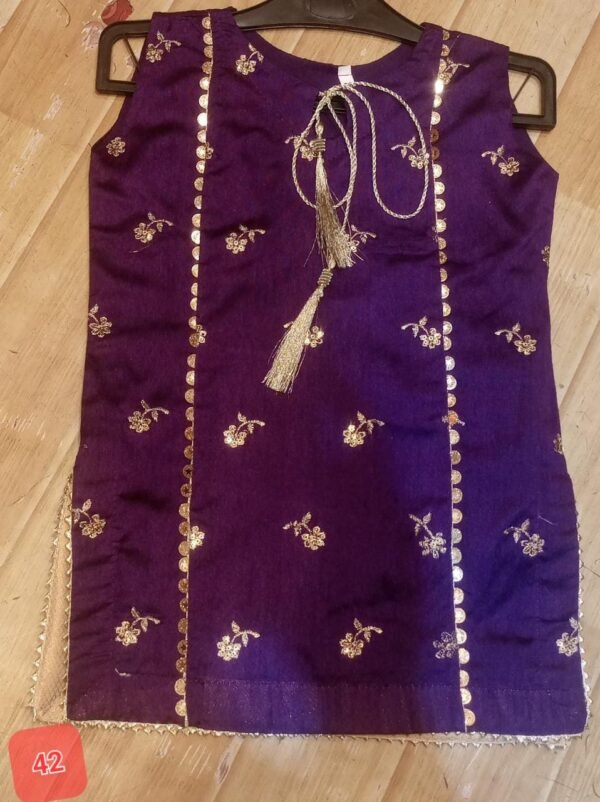 Girls 3PC Frocks With Trousers(48 Designs) - Image 39