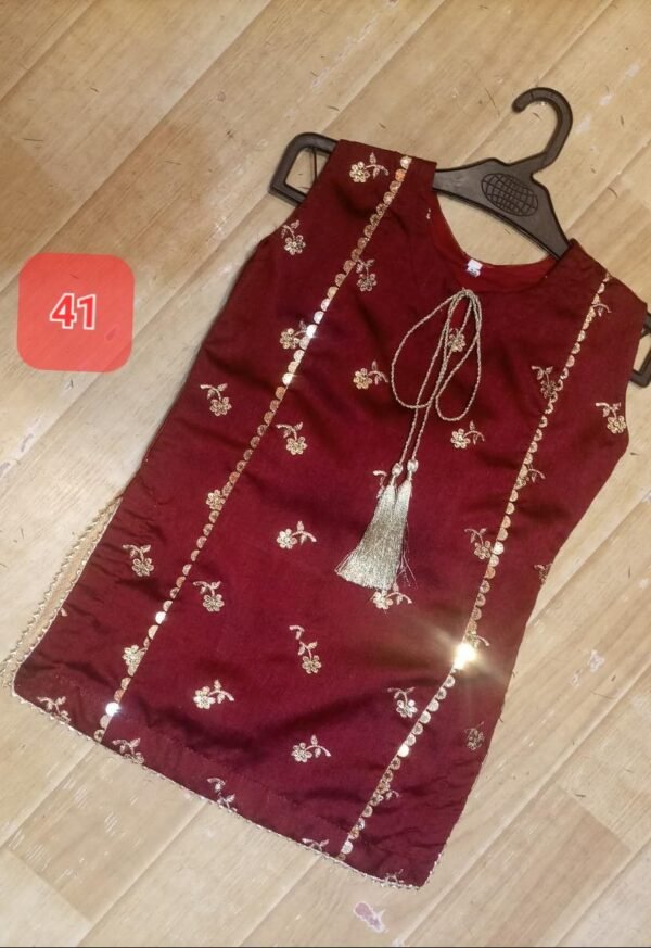 Girls 3PC Frocks With Trousers(48 Designs) - Image 38