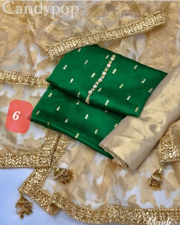 Gota jackquard duppatta with shamoze silk - Image 6